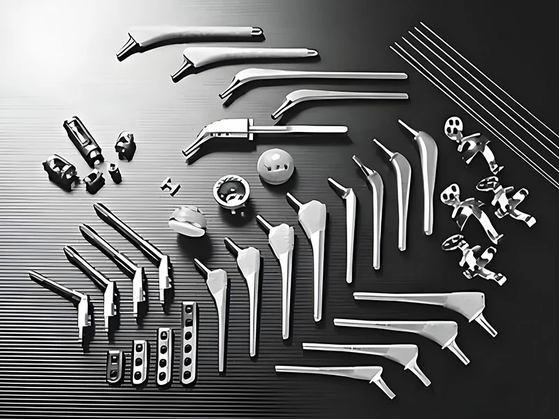 CNC machining for medical industry finished titanium medical implant such as joint replacement component