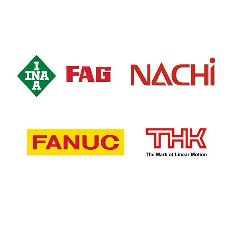 Logos of CNC machining center parts suppliers used in our machines