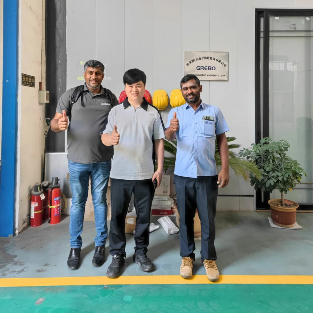 Indian customers visiting our CNC machining center factory for inspection