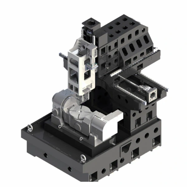 CNC 5 axis machining center bare machine frame 3D technical drawing view
