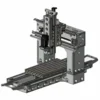 3D structural render of gantry machining center bare machine frame showing double-column rigidity and linear guideways
